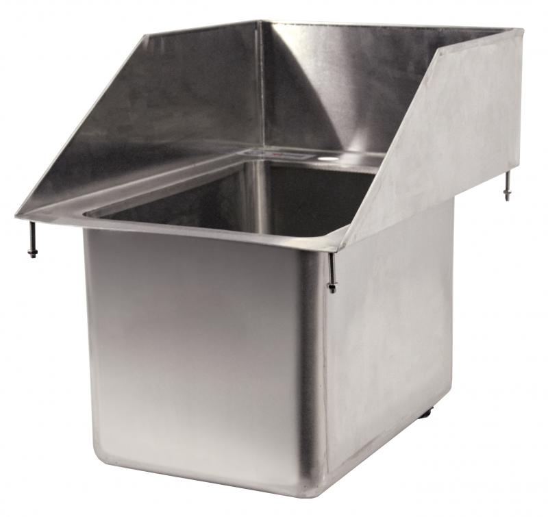 10� x 14� x 10� Stainless Steel Single Drop in Sink with 6" Left-Back-Right Splash
